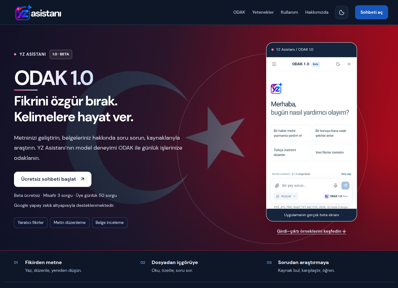 YZ Asistanı ekran görüntüsü